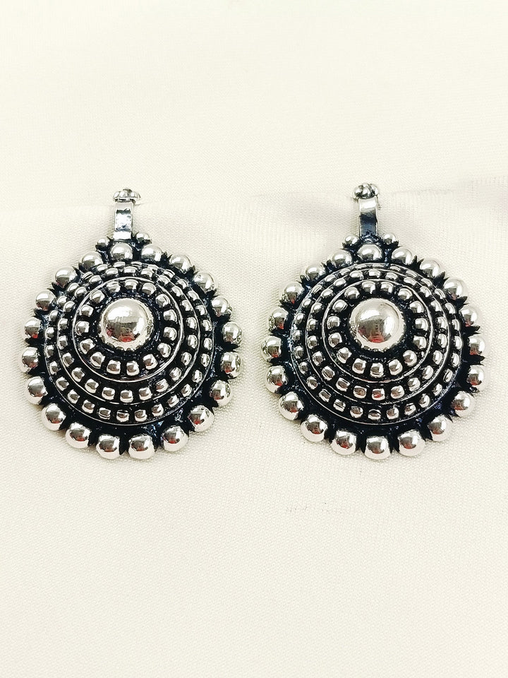 Ryka Oxidized Silver Tribal Mandala Cuff Pair