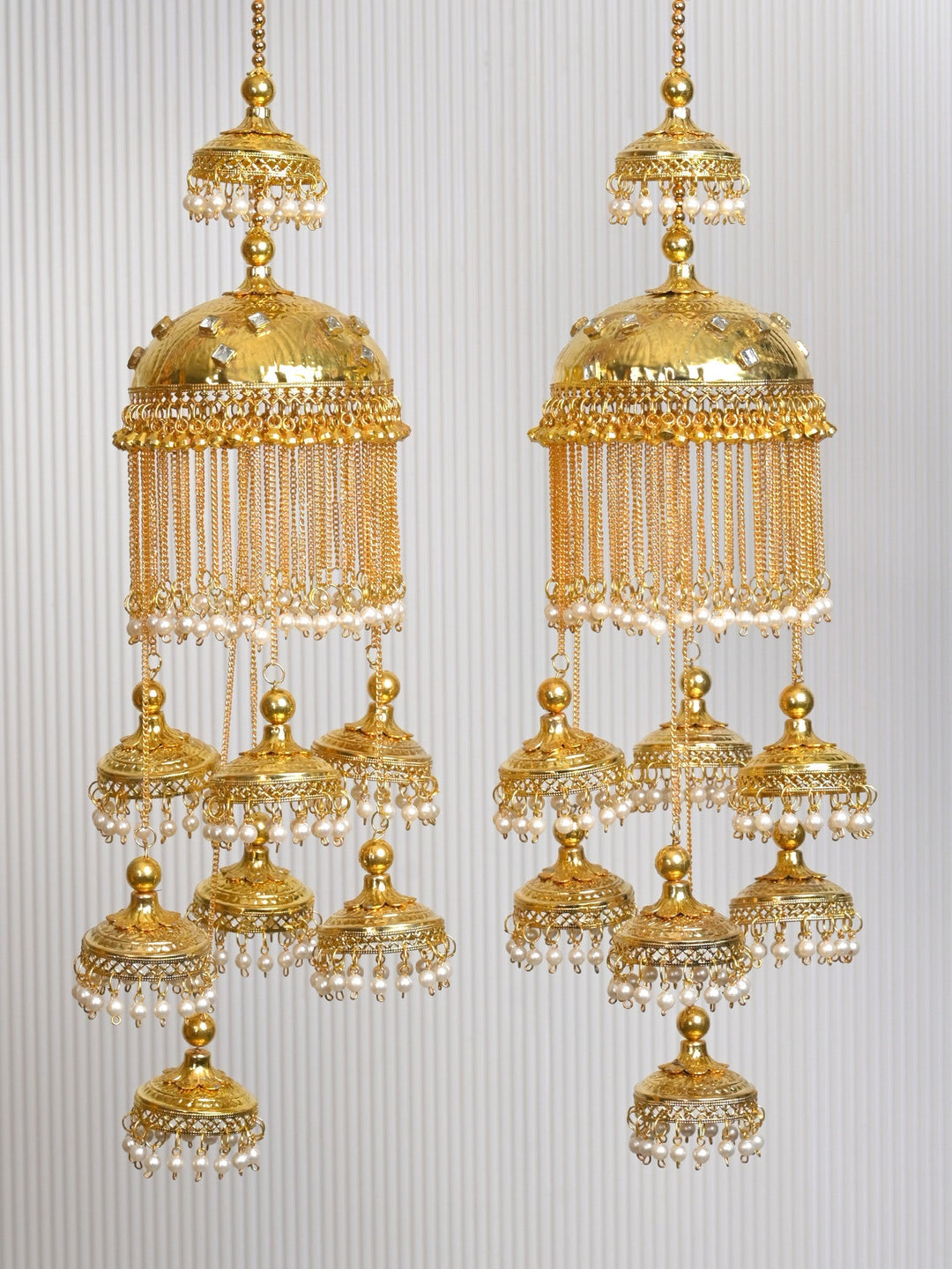 Bhuvi White Kundan Pearl Hanging Kalire