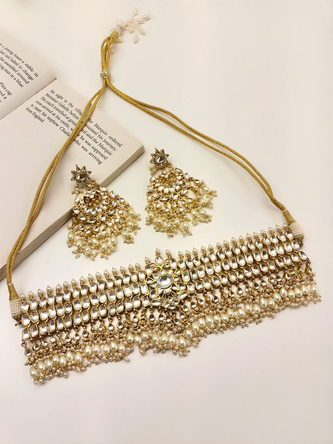 Dawn White Paachi Kundan Choker Set