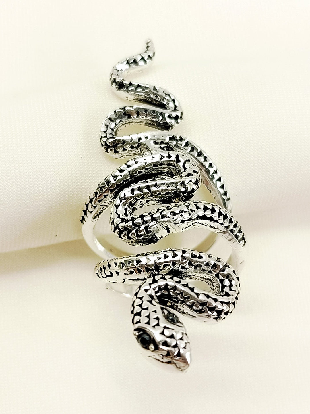 Jitan Silver Snake Men's Finger Ring