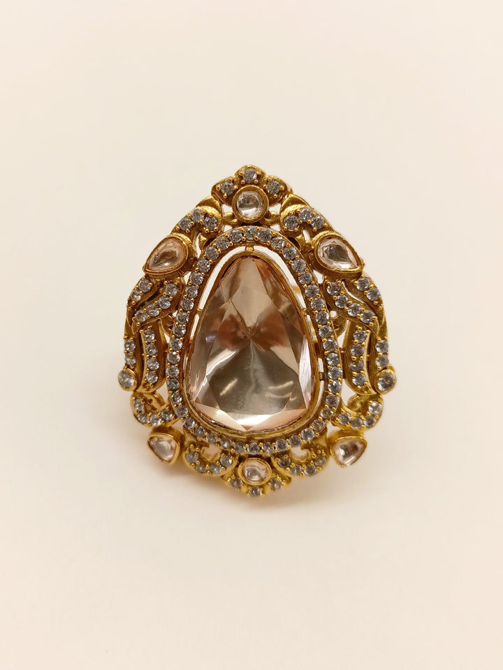 Raga Copper Kundan Finger Ring