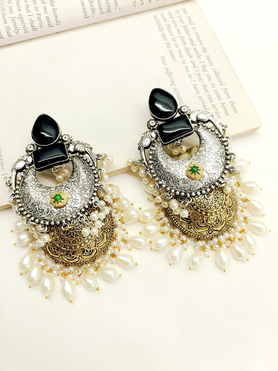 Nyra Black Oxidized Jhumki