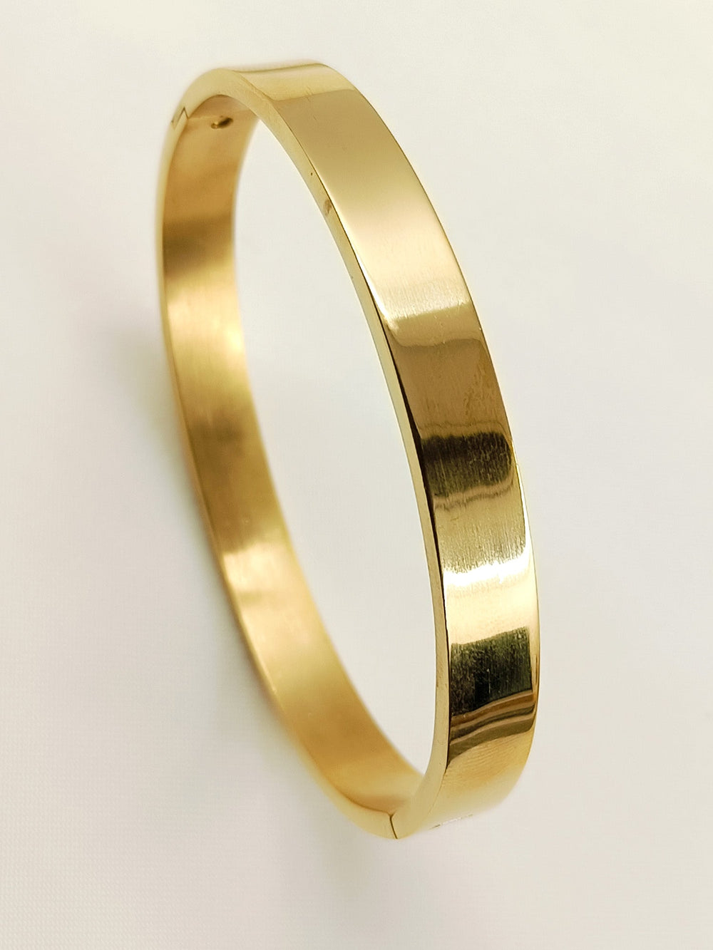 Arjan Golden Wide Gold Hinged Men's Bracelet - Plated Kada
