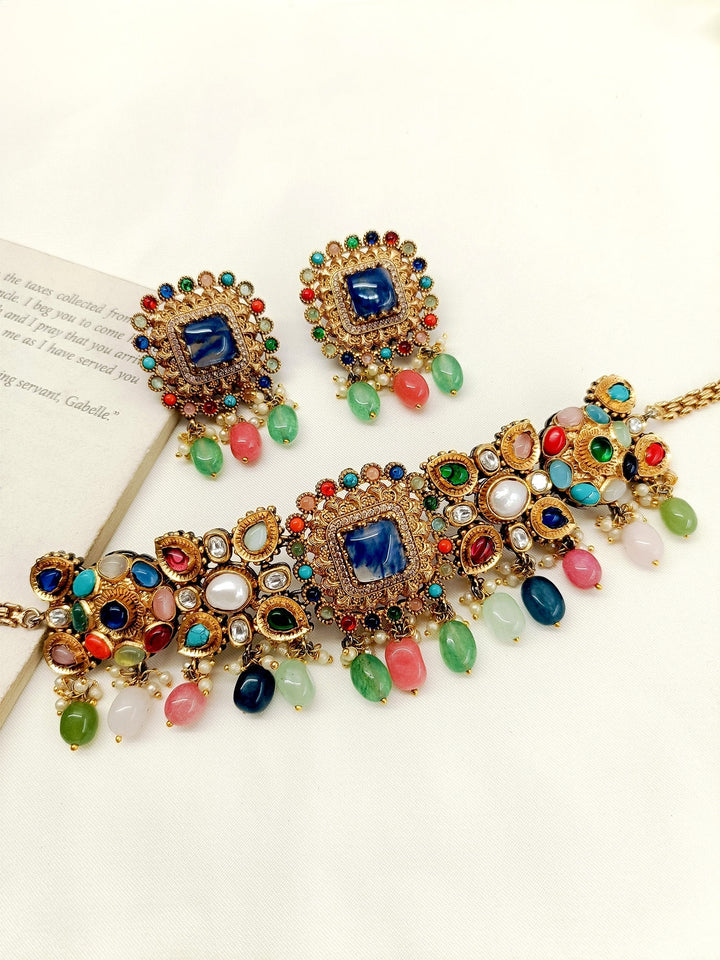 Aaditri Navaratna Victorian Choker Set