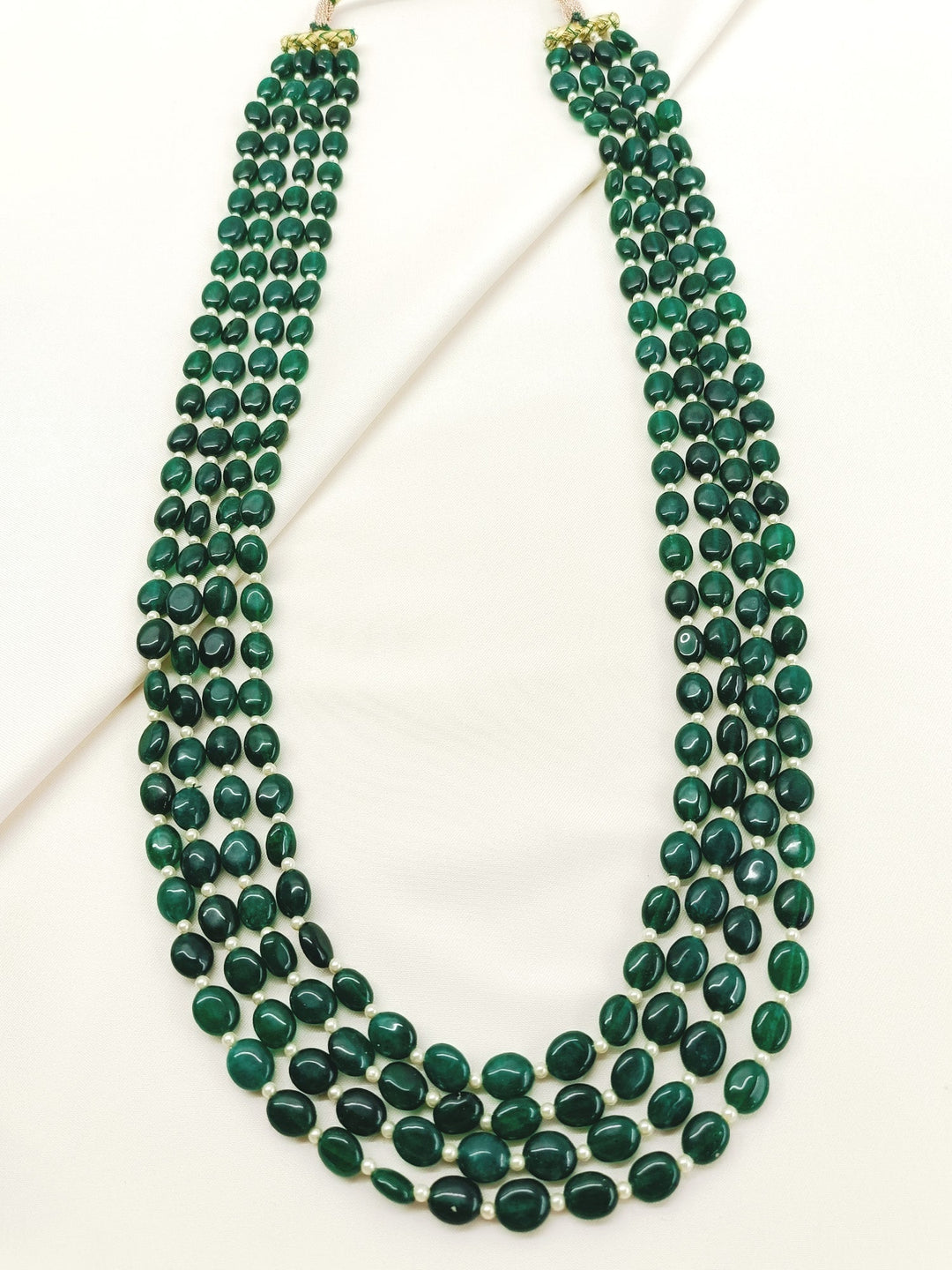 Arav Green Groom Beads Neckpiece - Beaded Semi-Precious