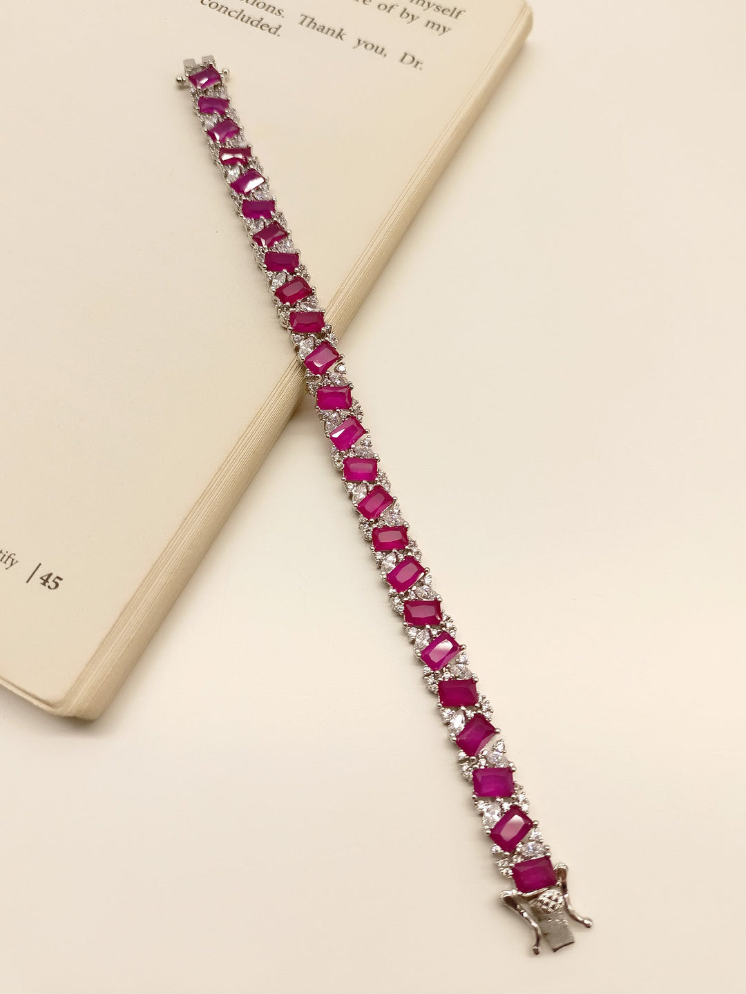 Shivaaya Ruby American Diamond Bracelet