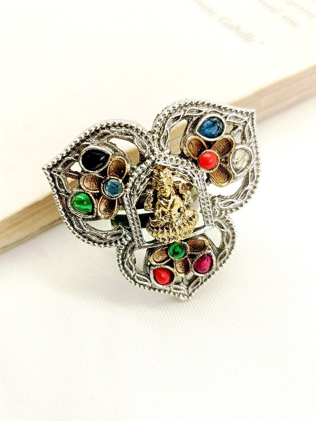 Jemma Multi Colour Oxidized Finger Ring