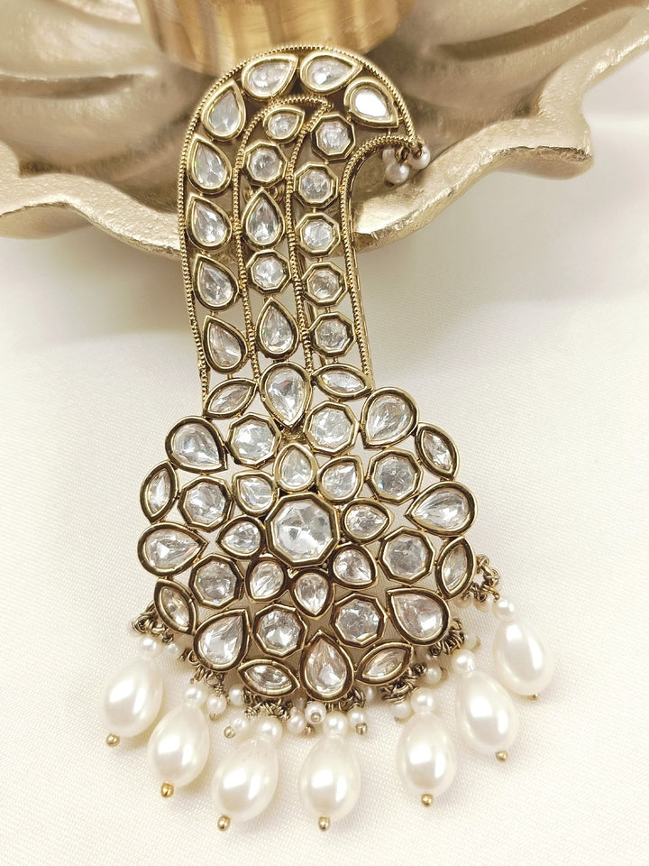 Veer White Pearl Dulha Kalgi - 9.5 cm Groom