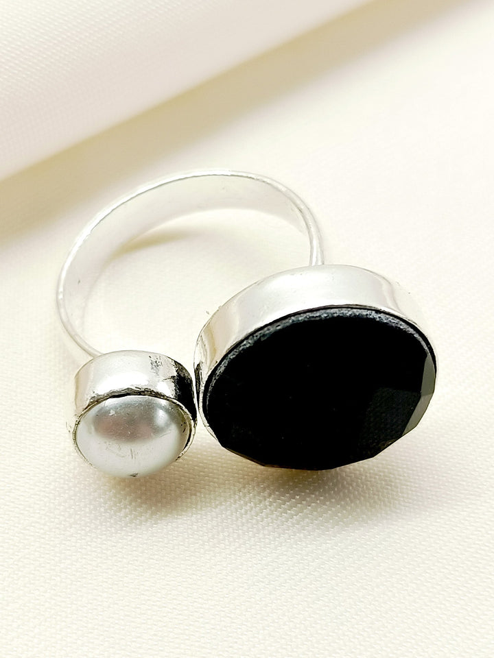 Komalira Black Oxidized Finger Ring