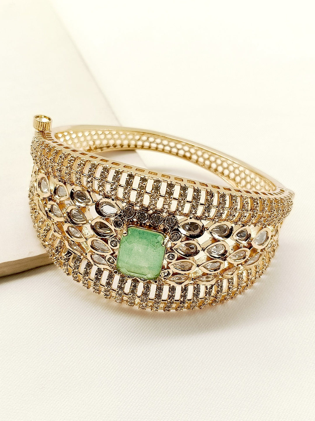 Trapti Mint Green Kundan Bracelet