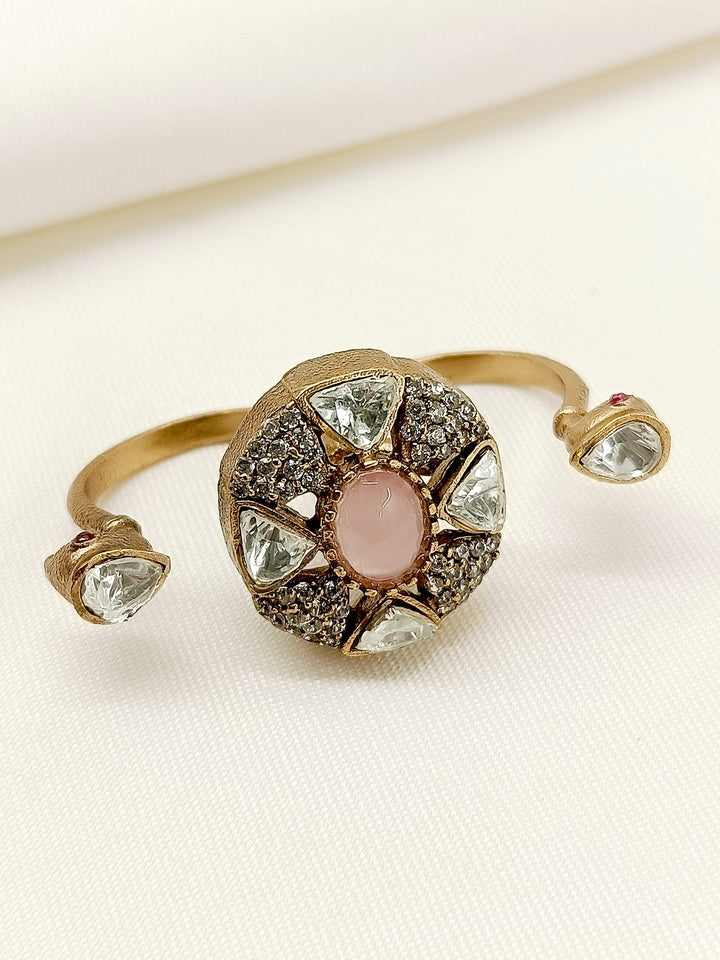 Taunja Baby Pink American Diamond Finger Ring