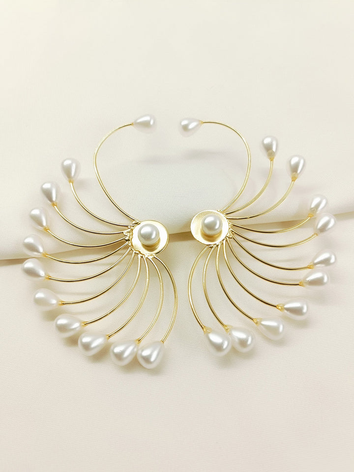 Nayana Solar Pearl Detachable Ear Cuff Statement Earrings