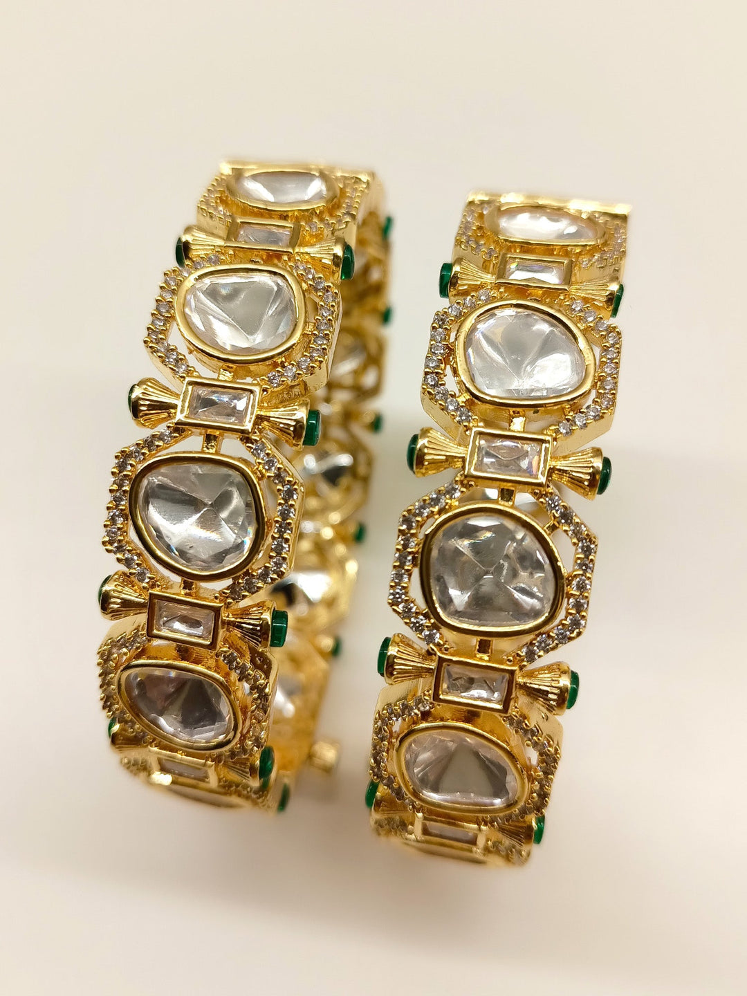 Elina Green Kundan Kada Set Of 2