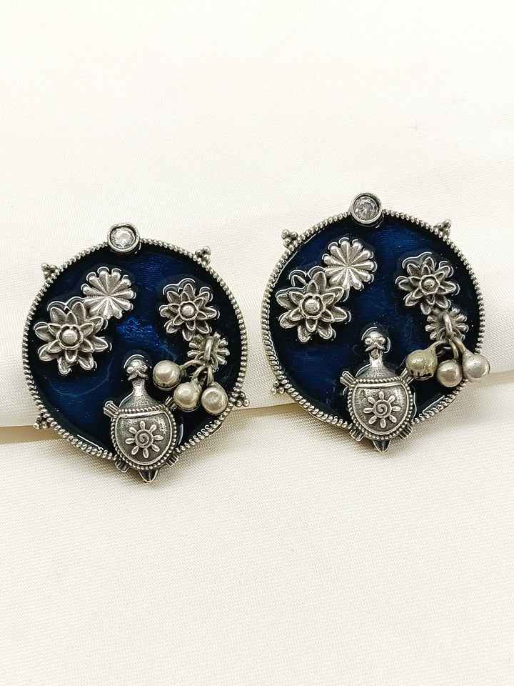 Sanjukta Blue Oxidized Tops