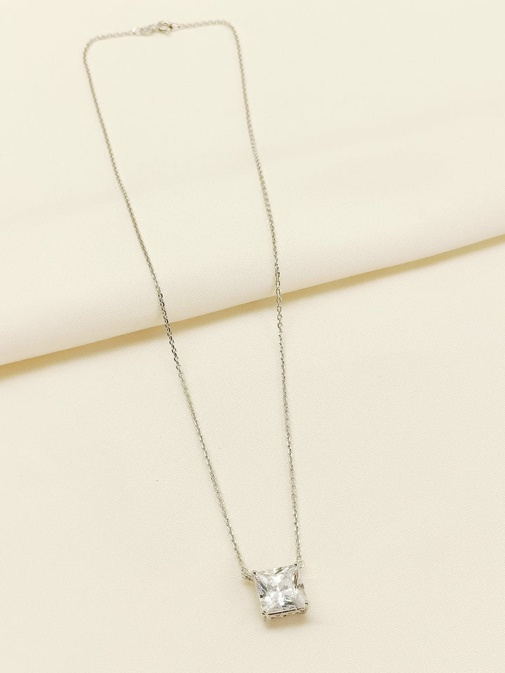 Amkika 92.5 Silver Swarovski Stone Pendal