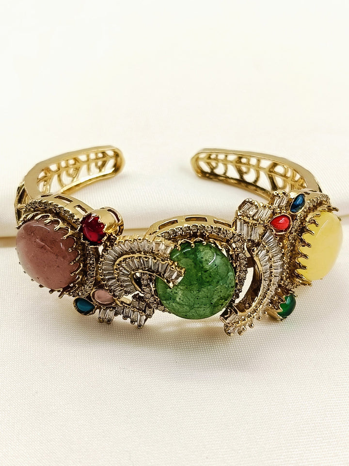 Diyanshi Multi Colour Victorian Bracelet - Antique Gold