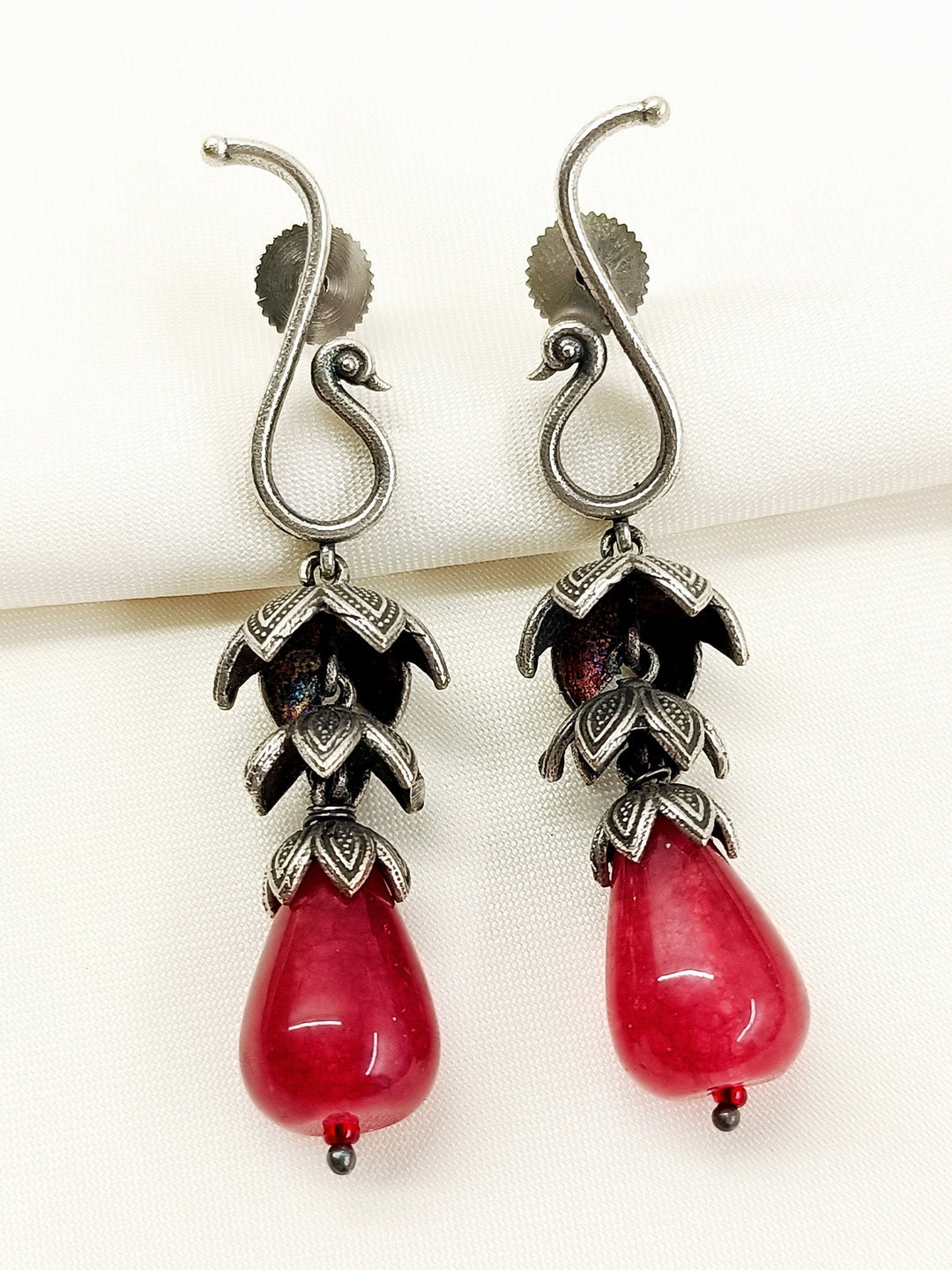 Ajmera Ruby Oxidized Jhumki - Earrings Dangler Chandbali