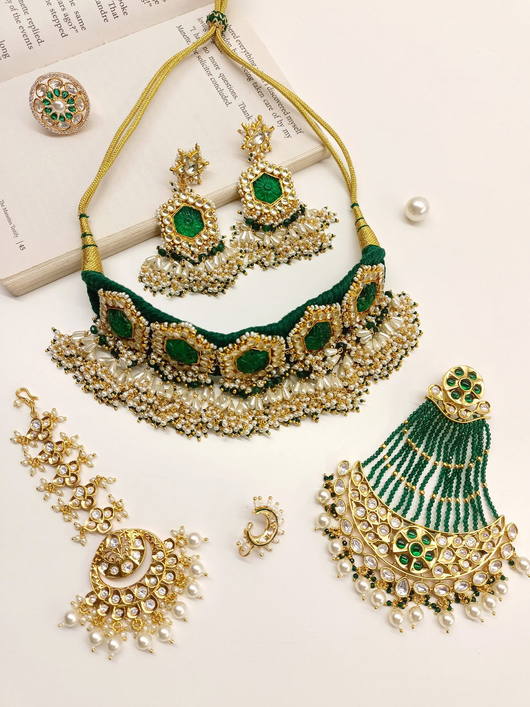 Maniraj Semi Bridal Set In Kundan