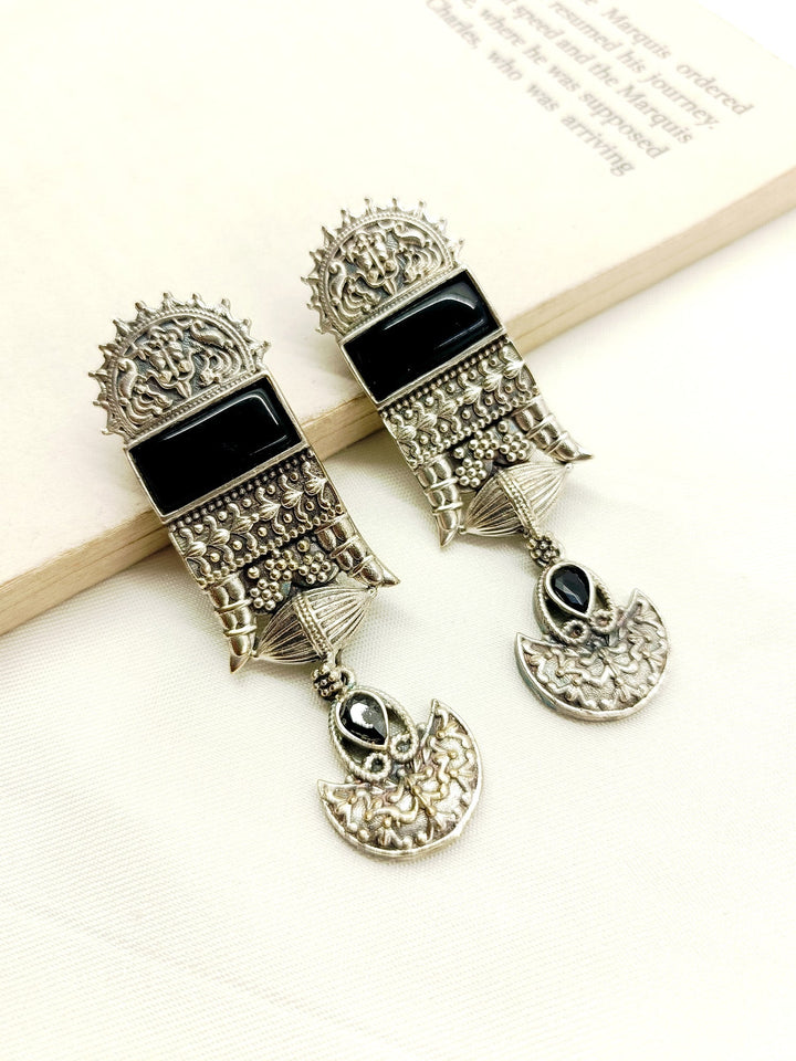 Chakshu Black Oxidized Earrings