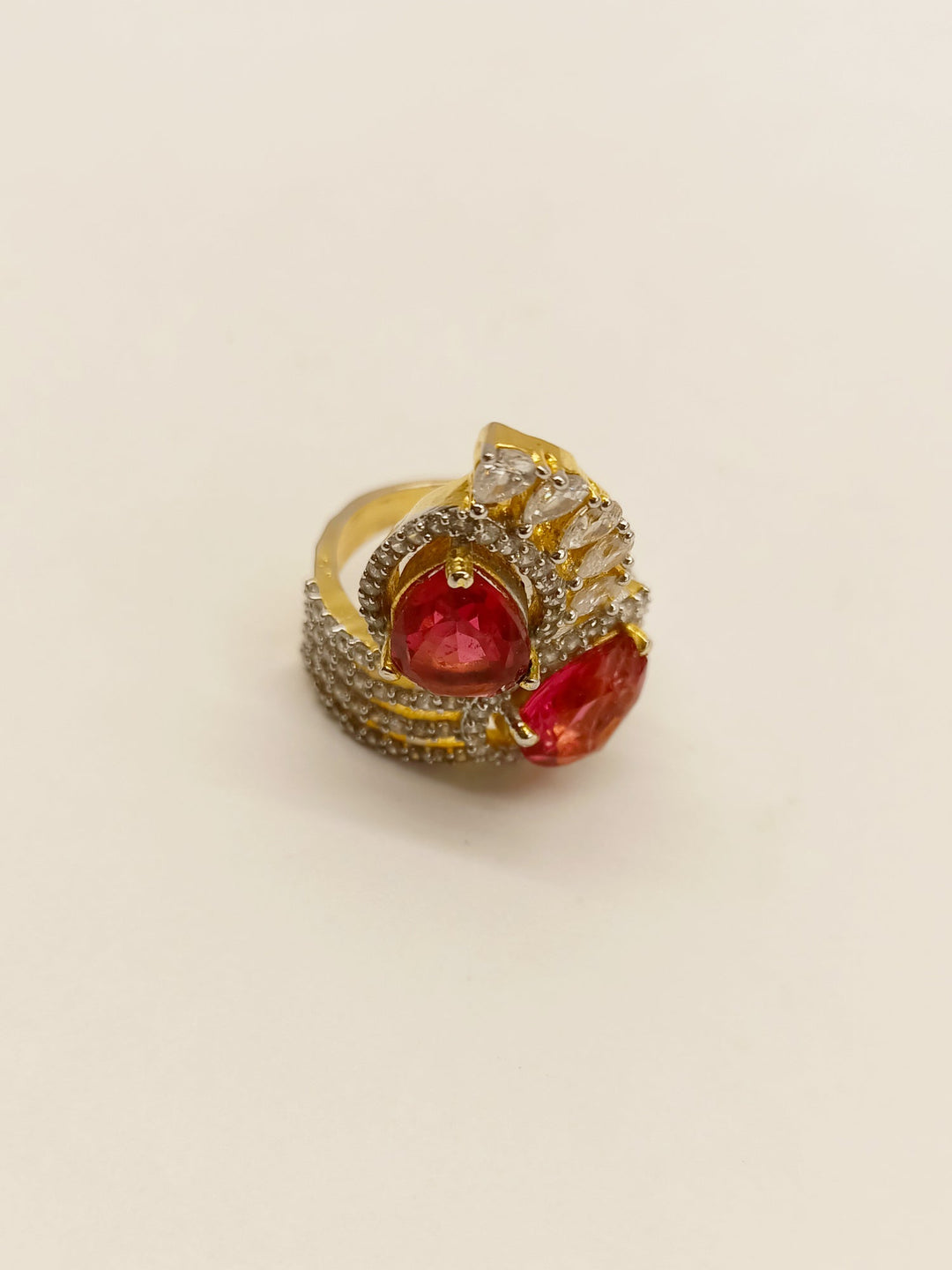 Narayani Ruby American Diamond Finger Ring