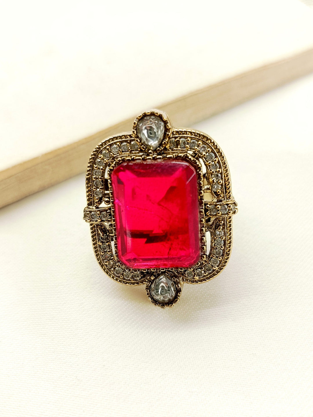 Sharanya Ruby Victorian Finger Ring