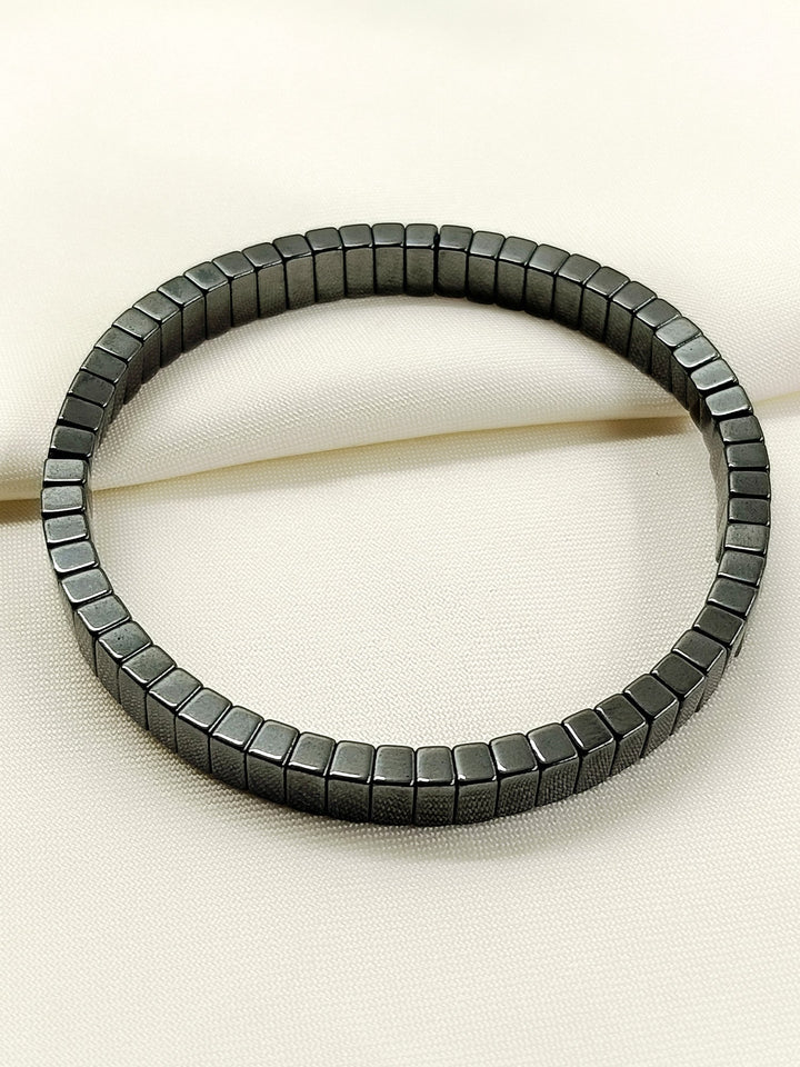 Mivan Black Cube Hematite Men&