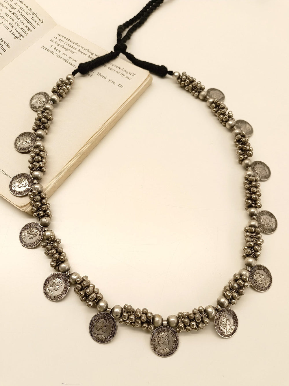 Inesh German Silver Vintage Coin Mala Men's Neckpiece