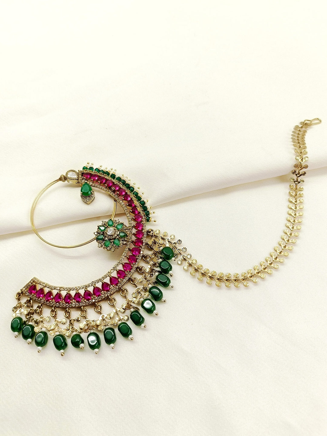 Misika R&amp;G Antique Nath - Nose Ring 10 cm Gold-Plated