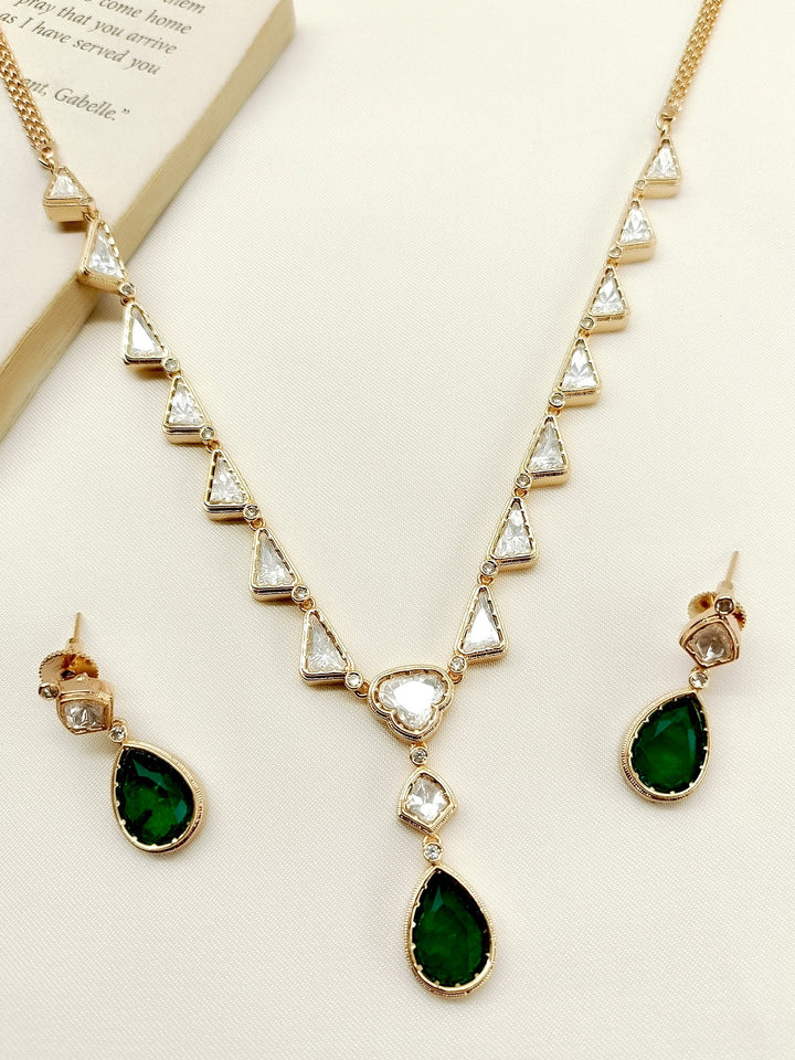 Daisy Green Kundan Necklace Set