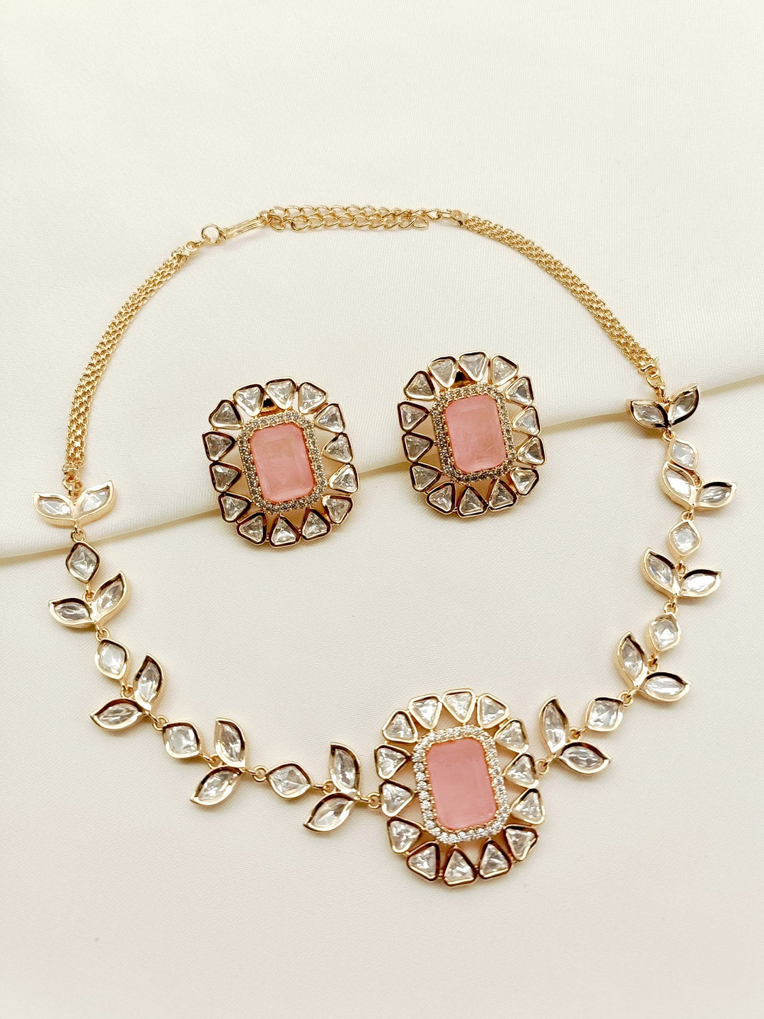 Lekha Baby Pink Kundan Choker Set