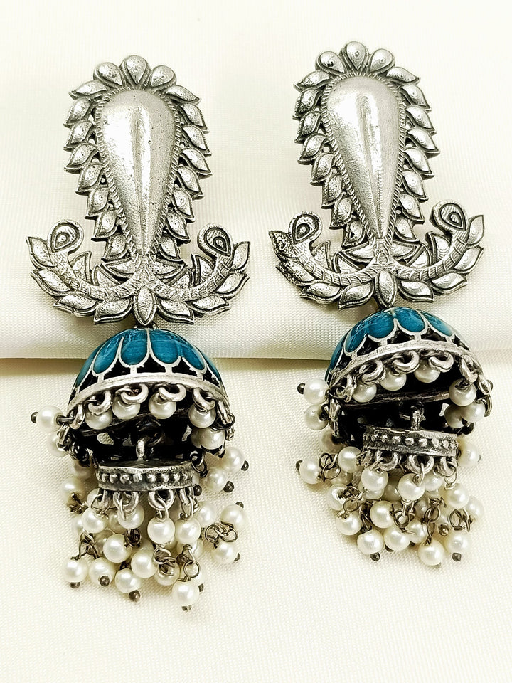 Aruna Firozi Oxidized Jhumki