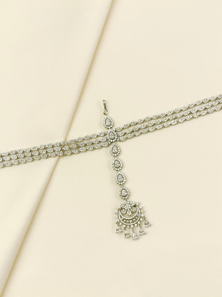 Tanushikha White American Diamond Sheeshphool