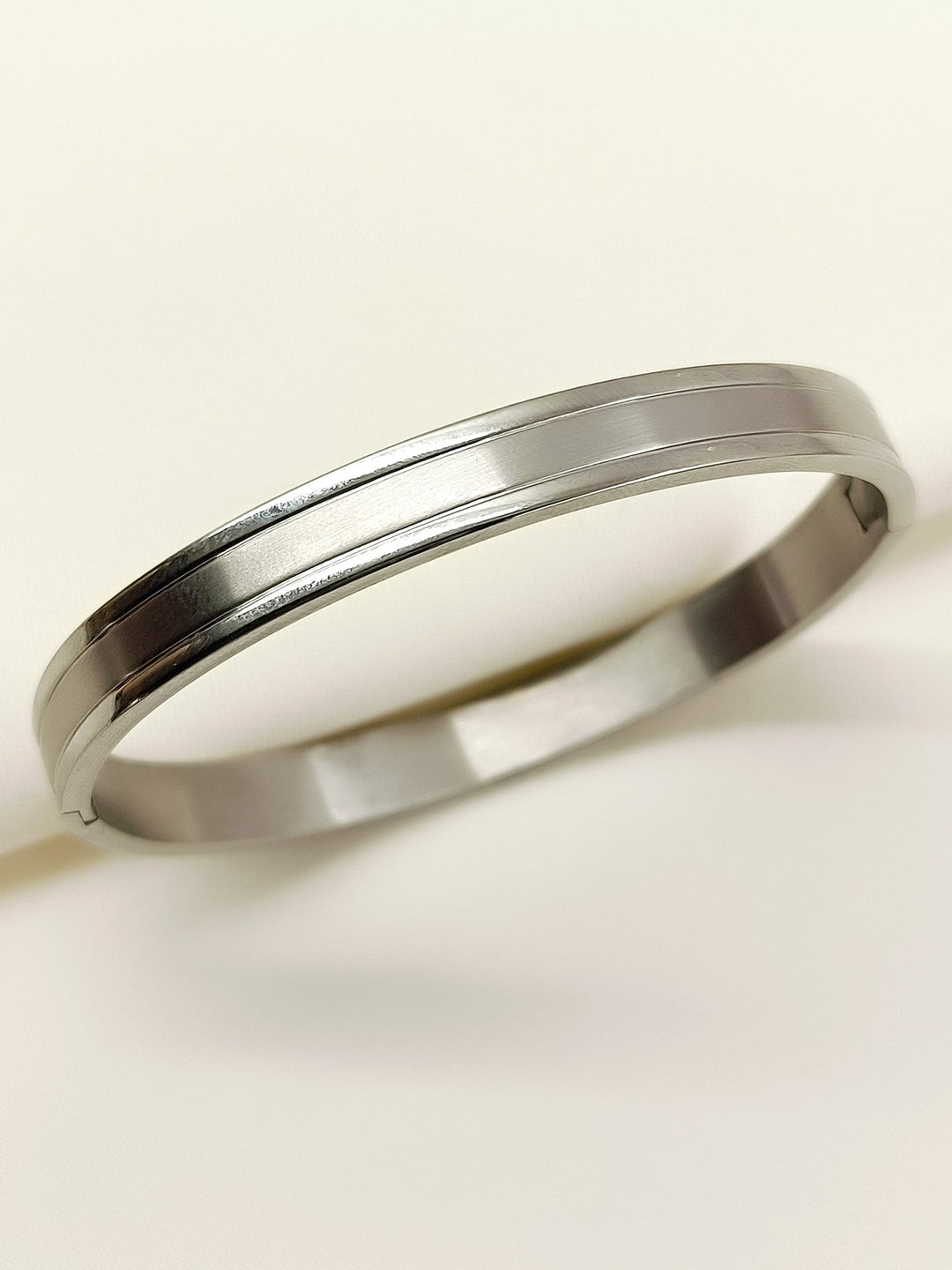 Samar Silver Minimal Dual-Line Kada Men&