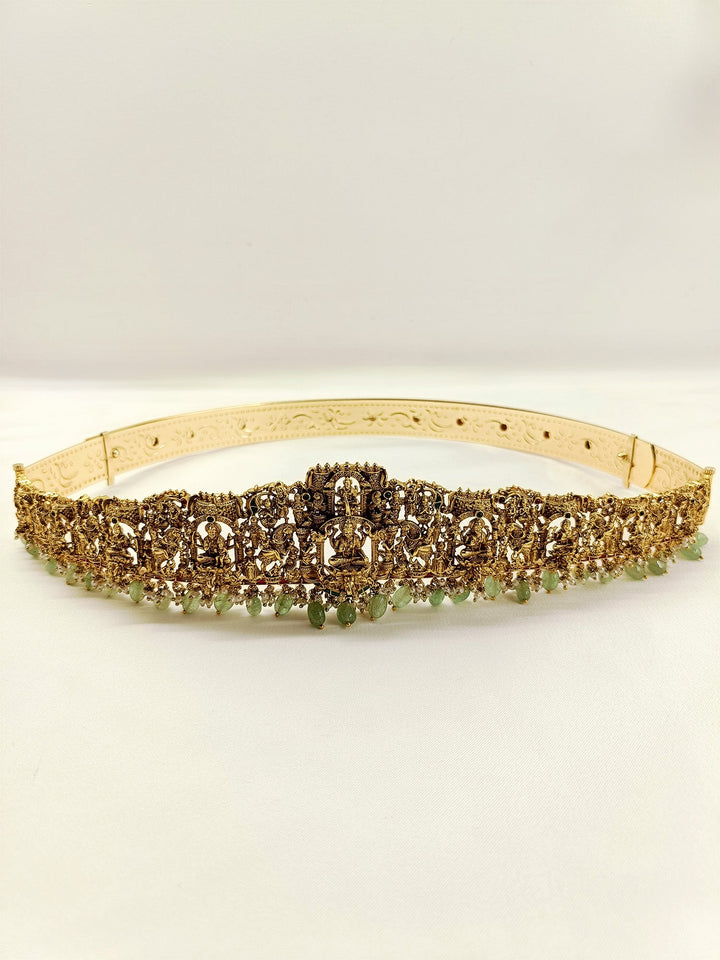 Mrigna R&G Antique Lakshmi Temple Waist Belt / Kamabandh