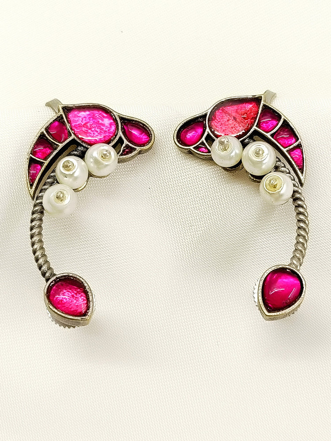 Chaitrali Majenta Oxidized Earrings