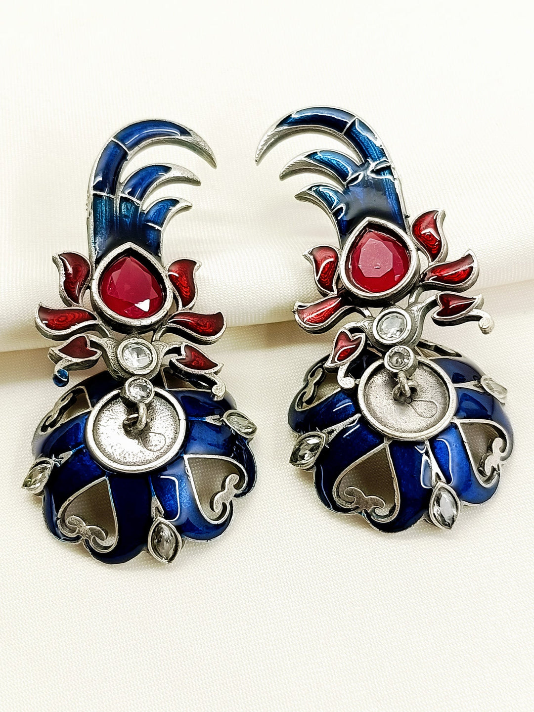 Katha Multi Colour Oxidized Jhumki