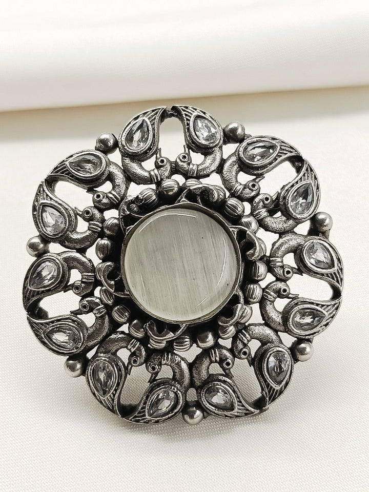 Xena Grey Oxidized Finger Ring