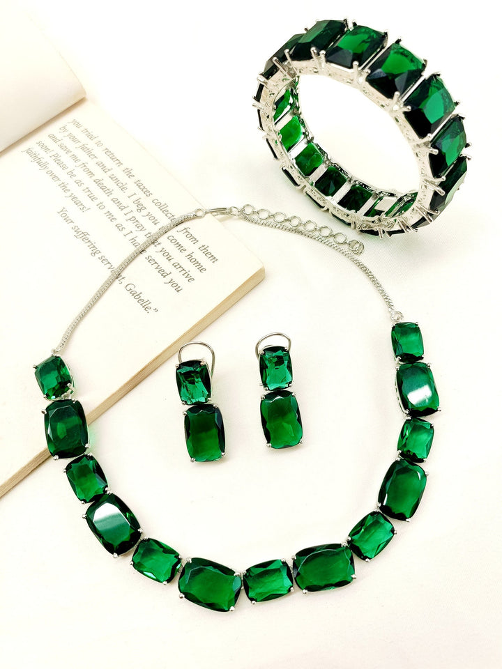 Zini Green Swarovski Stone Combo Set