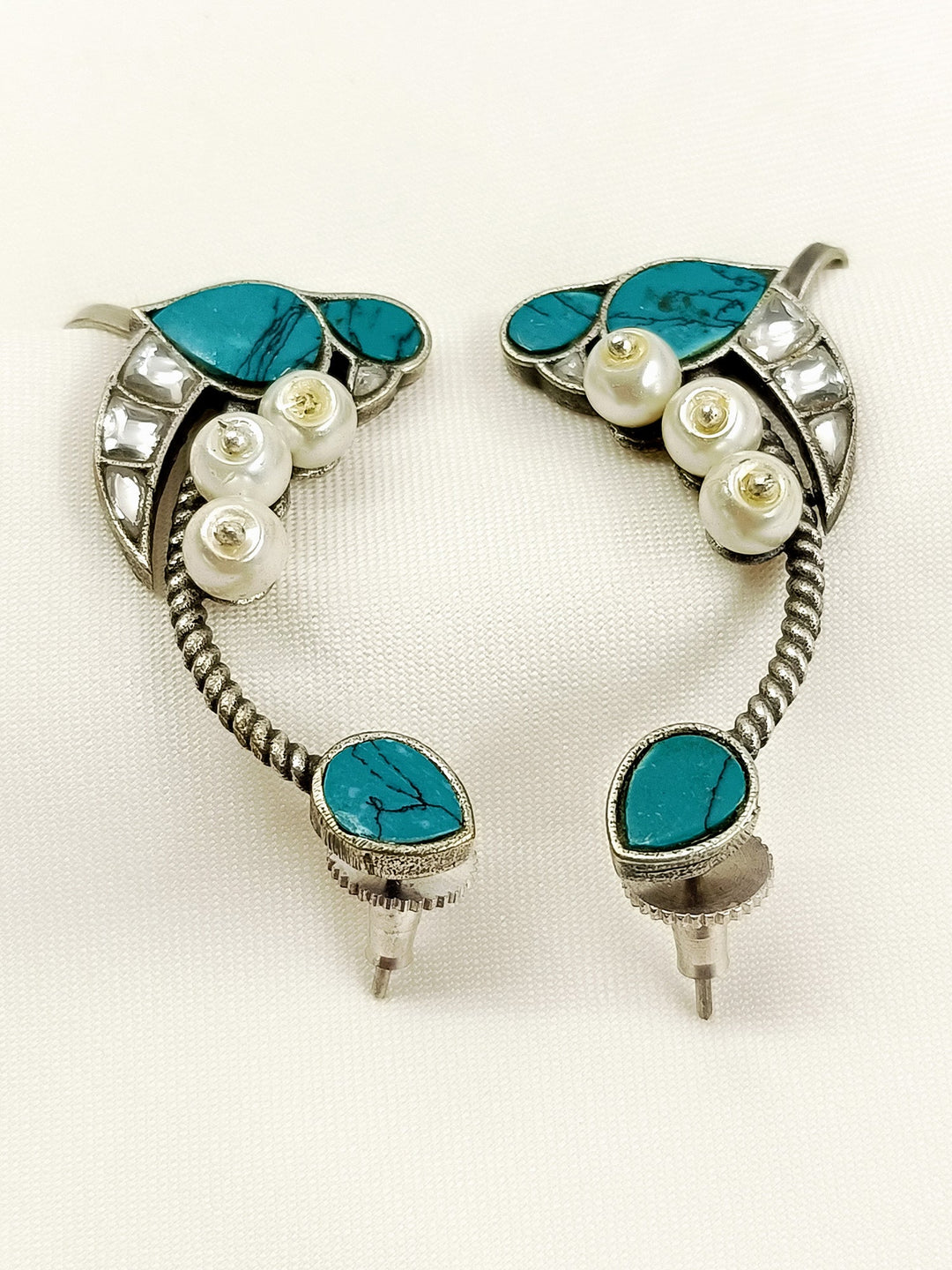Neelam Firozi Oxidized Earrings