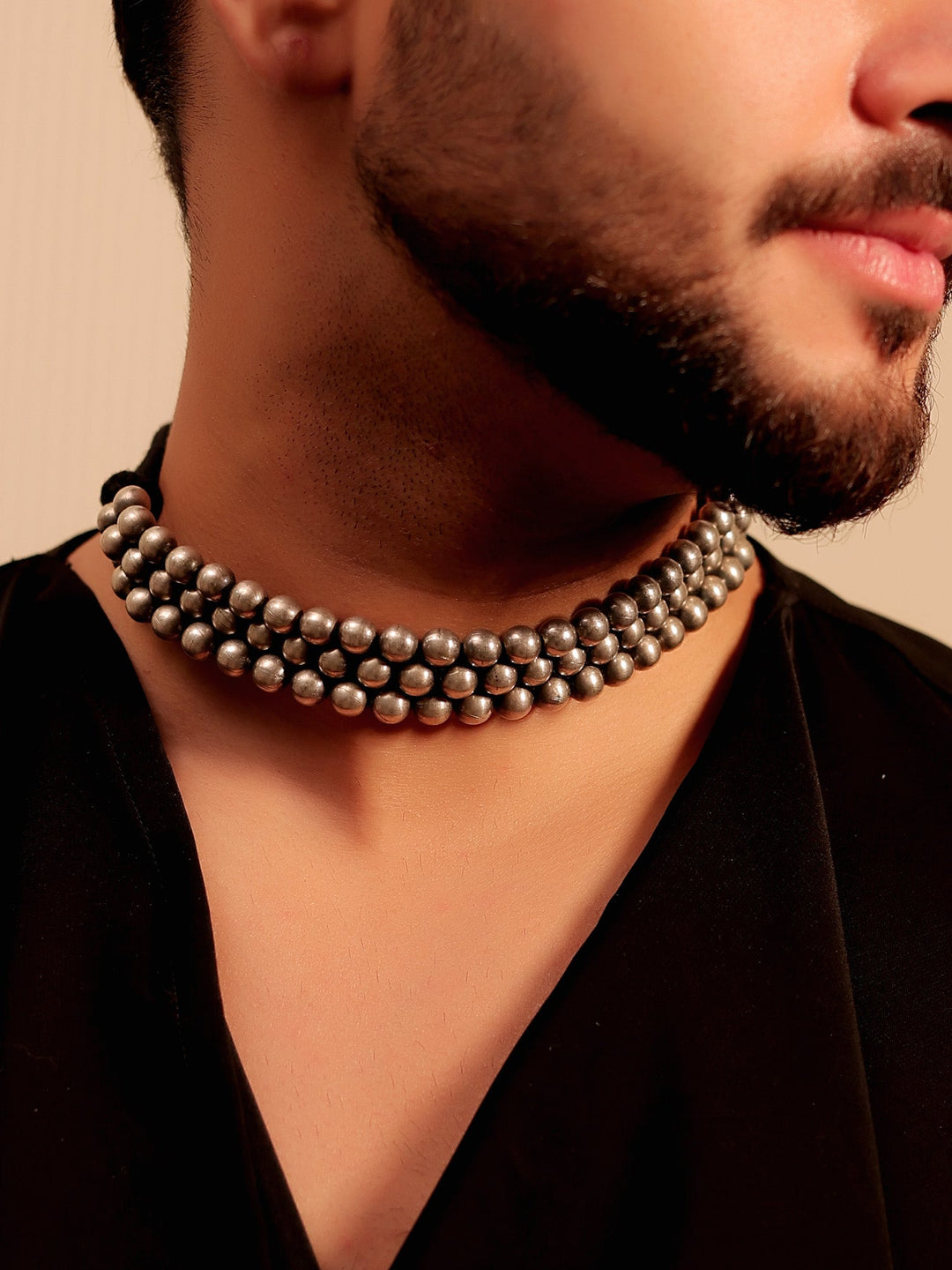 Karthik German Silver Double Line Ball Thushi Men&