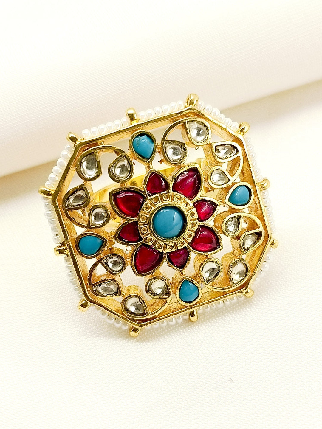 Raniya F & B Kundan Finger Ring