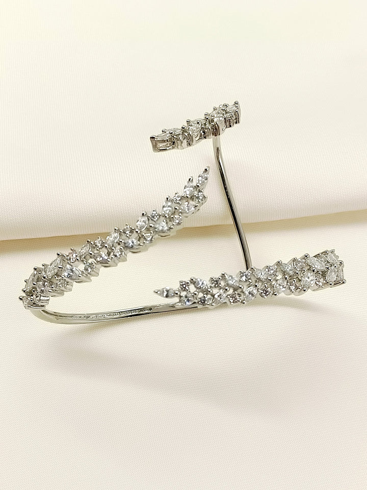 Zuri White American Diamond Palm Bracelet - Adjustable