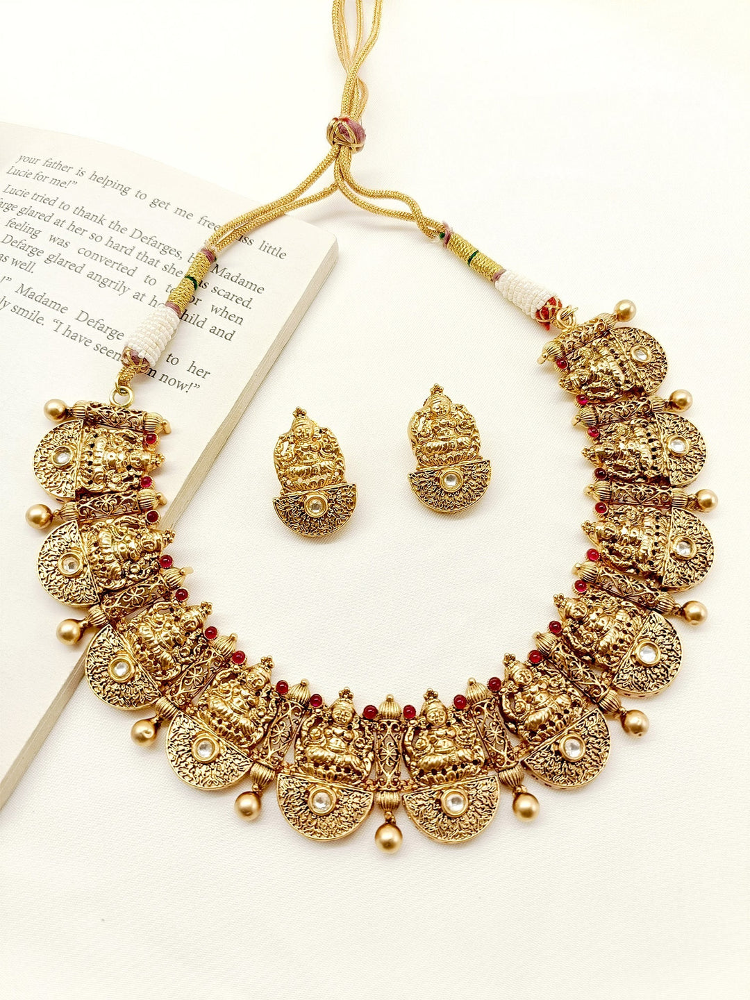 Ghazal Plain Antique Temple Necklace Set