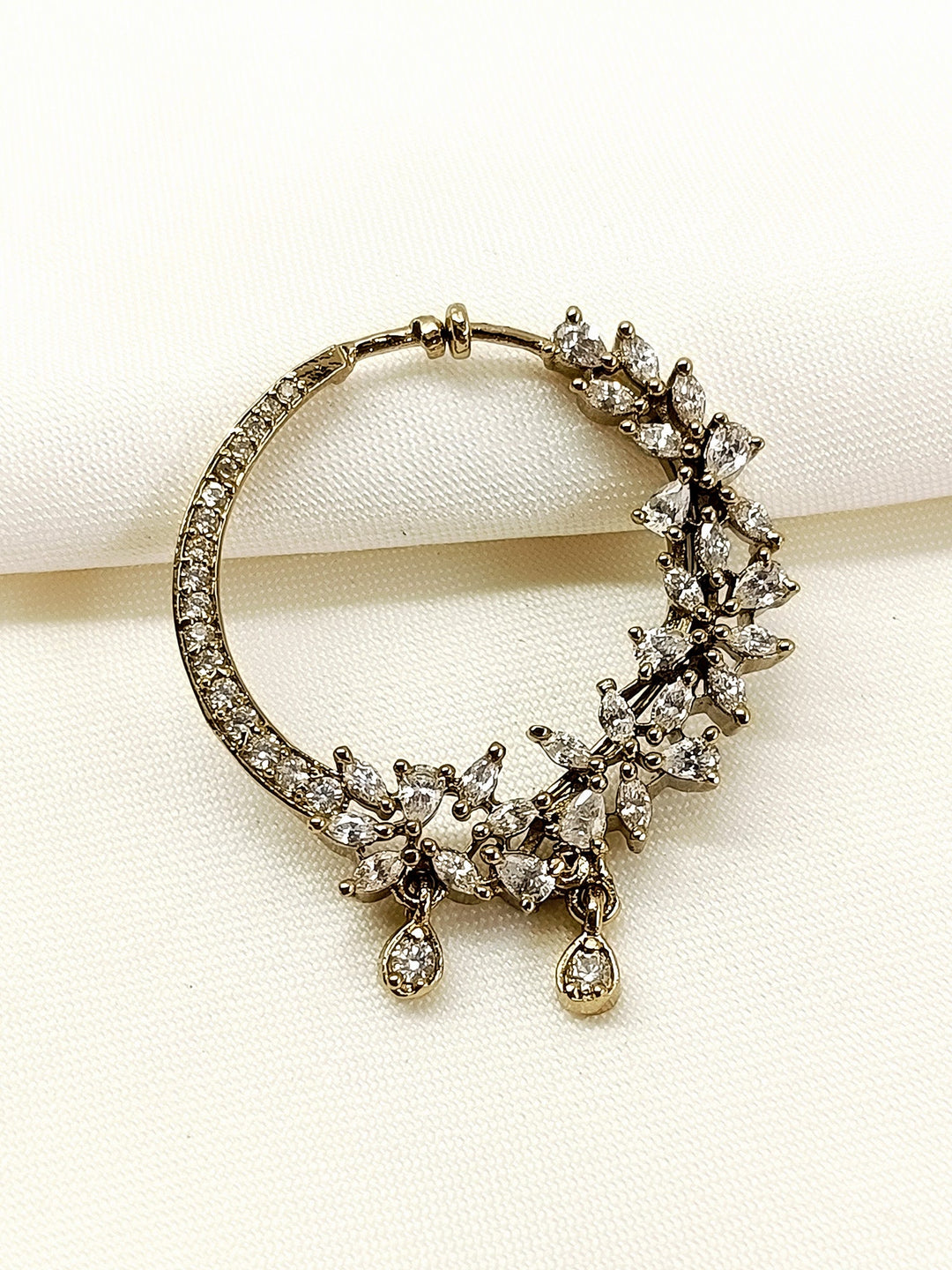 Zifa Antique Gold American Diamond Nath