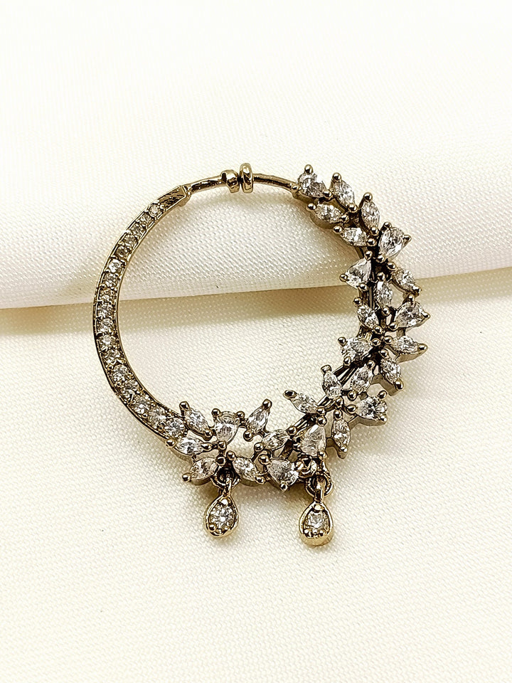 Zifa Antique Gold American Diamond Nath