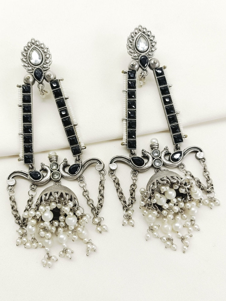 Zahra Black Oxidized Jhumki