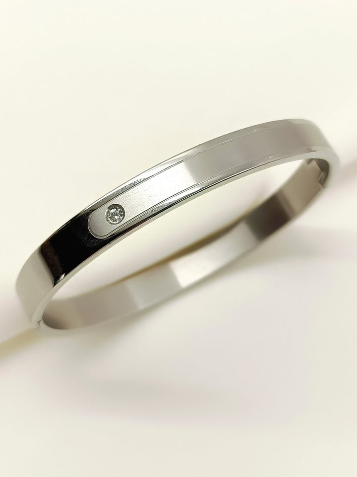 Evlavy Silver Minimal Stone Men&