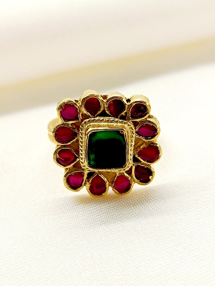 Snow R & G Kundan Finger Ring