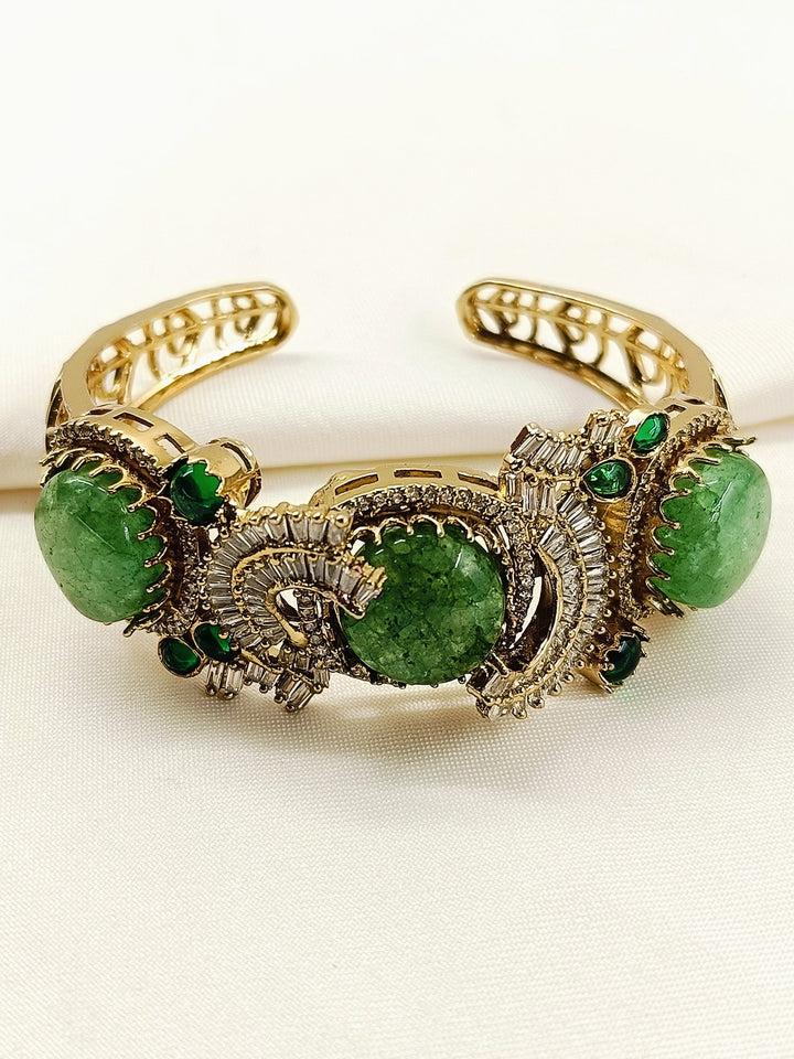 Indu Green Victorian Bracelet - Antique Gold Plating