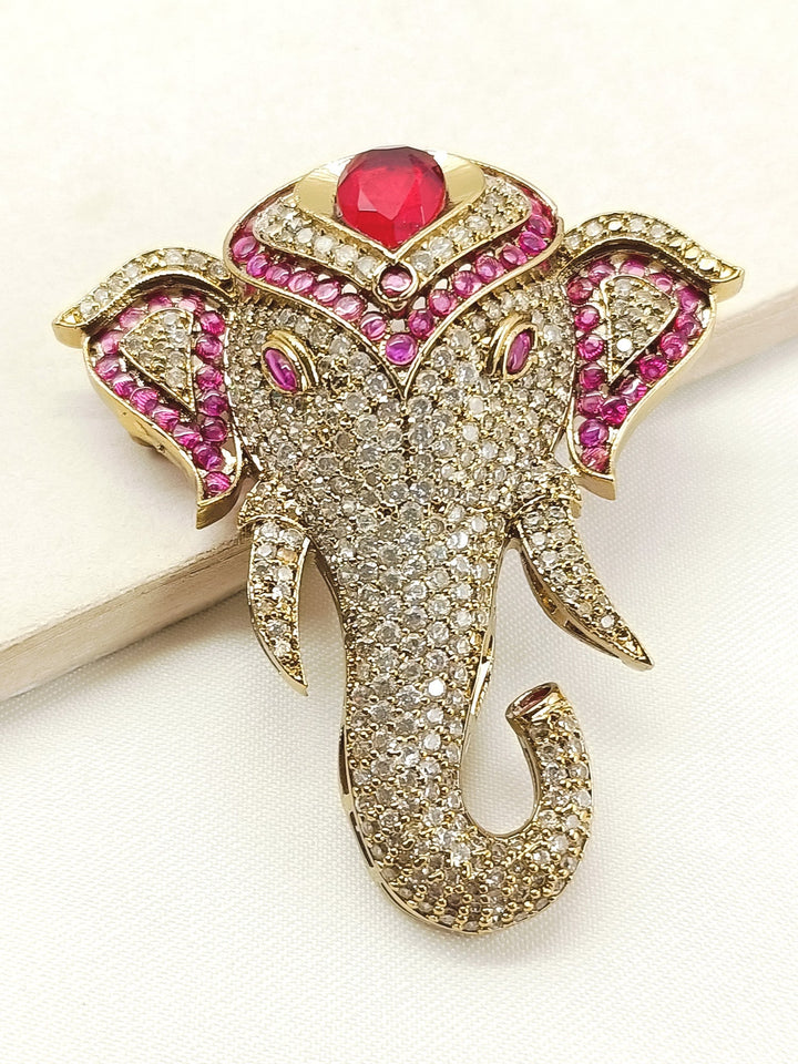 Aarit Ruby Elephant's Brooch